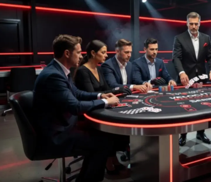 Dynamiczna rozgrywka blackjacka z efektami świetlnymi w stylu pit-stop